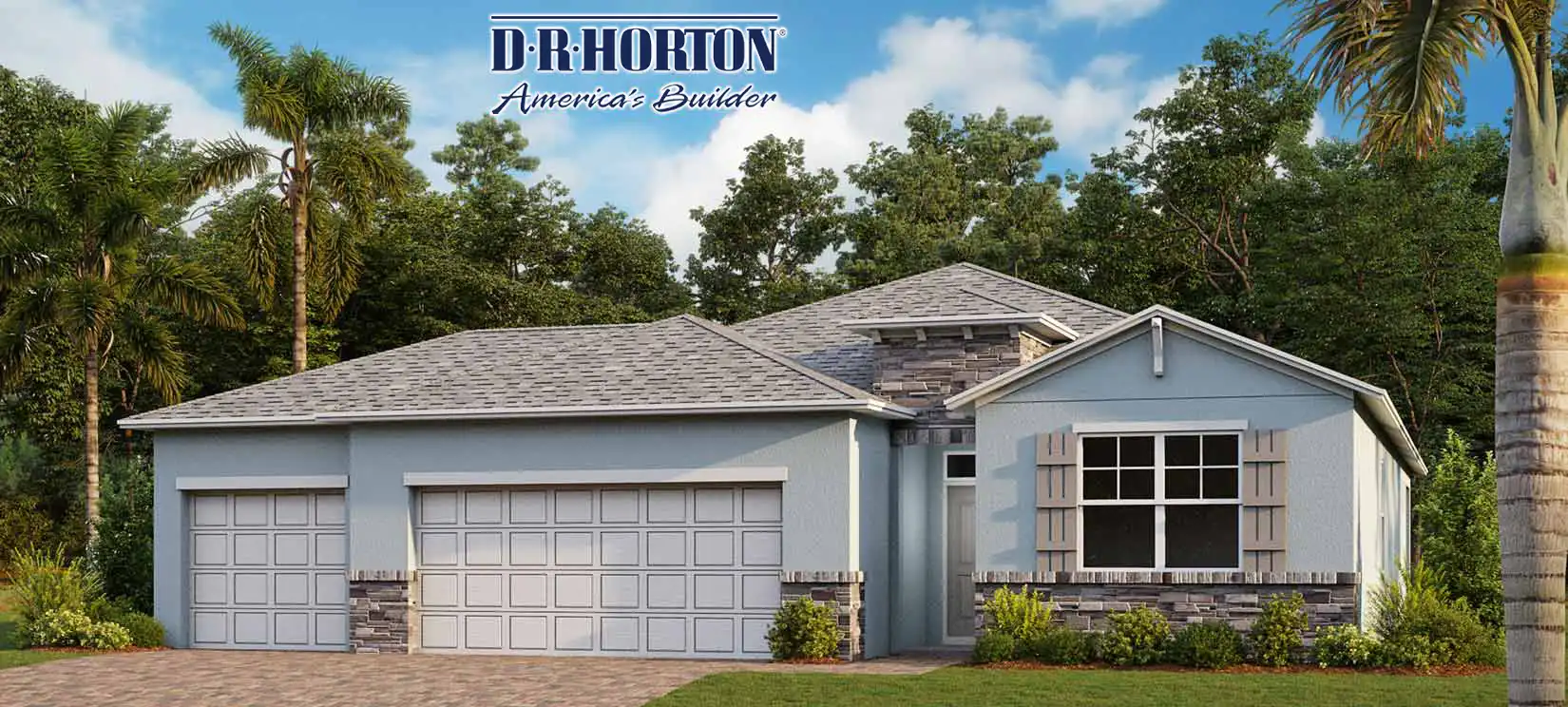 DR Horton Delray Home Elevation & Floorplan at West Port in Port Charlotte