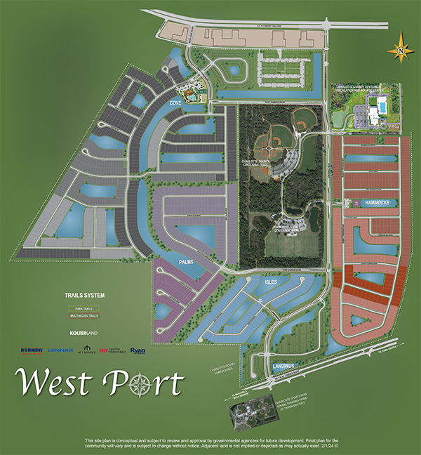 Trails Map Centennial Park and West Port Community Port Charlotte Florida 