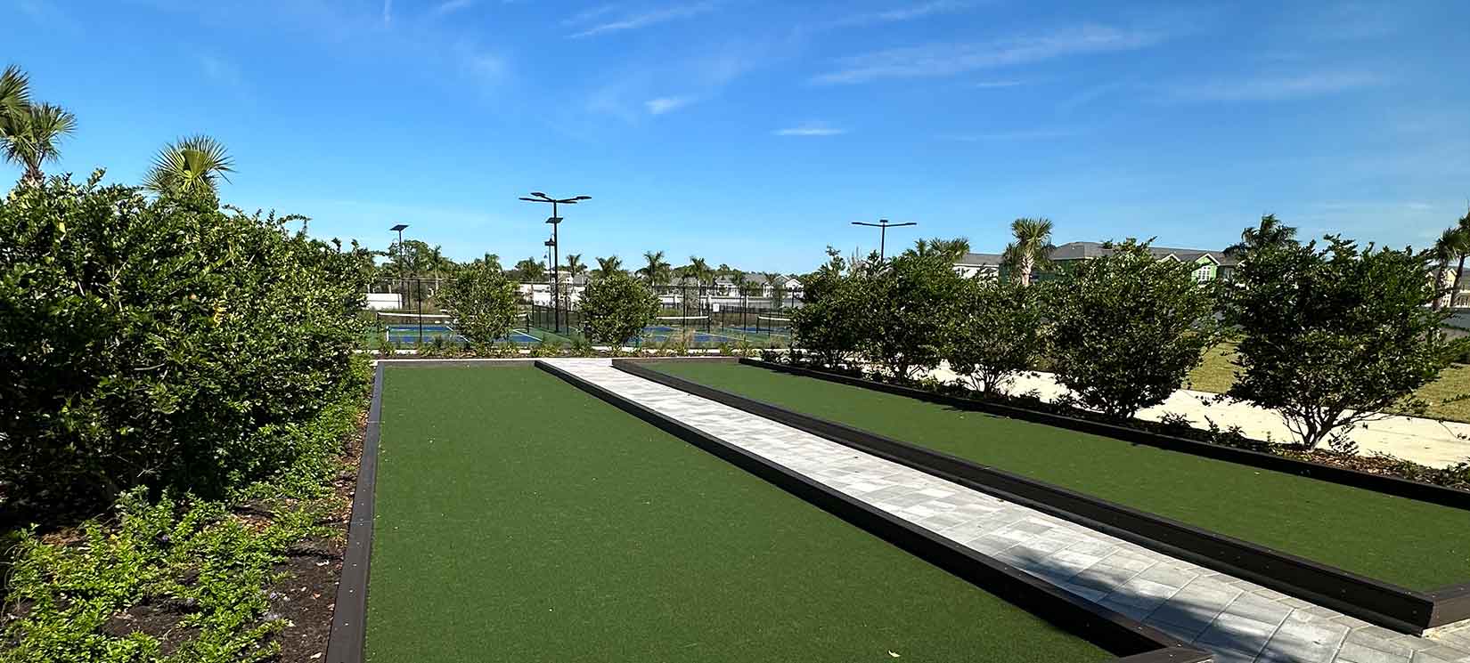 Cove Amenity Center Bocce Ball Courts at West Port in Port Charlotte Florida