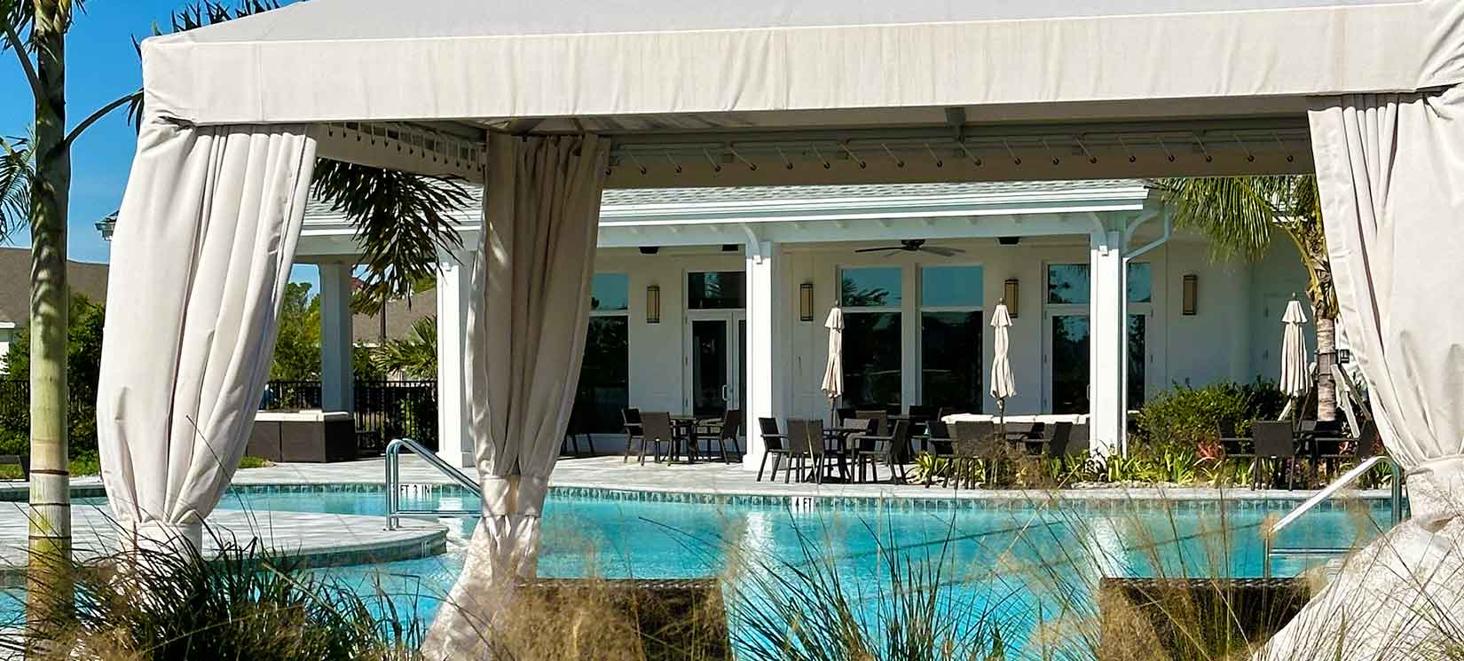 Cove Amenity Center Pool & Cabanas at West Port in Port Charlotte Florida