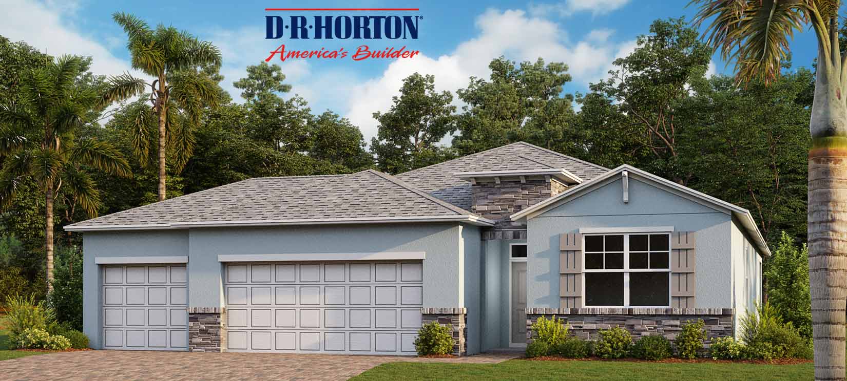 DR Horton Delray Home Elevation & Floorplan at West Port in Port Charlotte