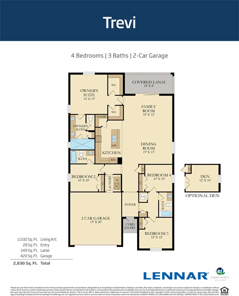 Lennar Trevi Floor Plan