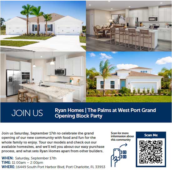 Ryan Homes Panama Model Coming Soon at West Port Community in Port Charlotte FL