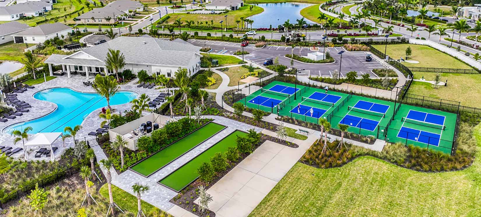 Cove Amenity Center Aerial View at West Port in Port Charlotte Florida